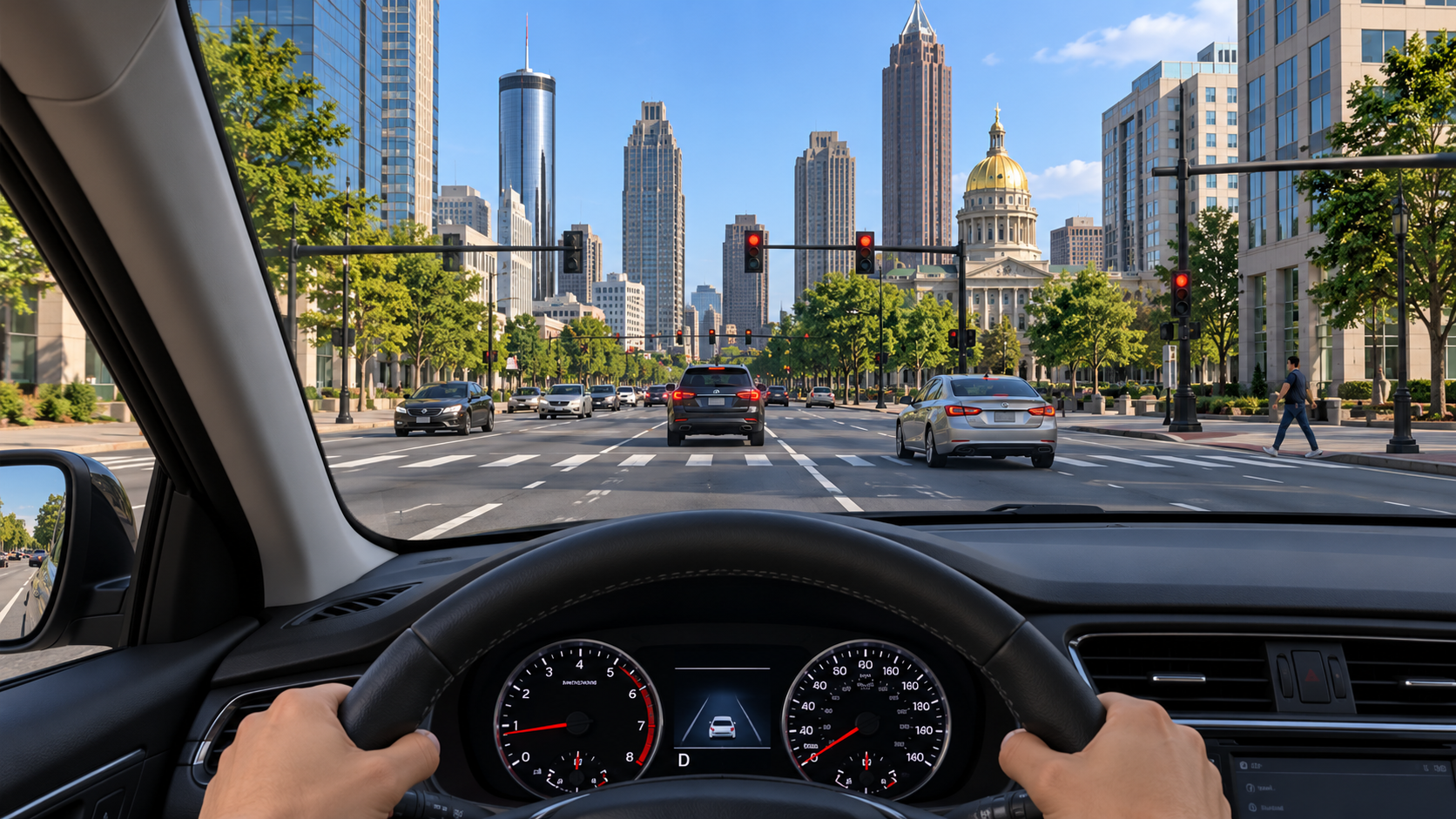 Downtown Atlanta driving view